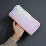 Hologram Zipper Clutch Wallet Women Long Wallets Money Purse Female Slim Wallet Organizer Card Holder Phone Coin Purse