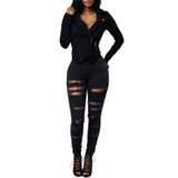 Hollow Out Jeans Woman 2017 High Waist Jeans Female Hole Elastic Plus Size Ripped Jeans For Women Vintage Skinny Pencil Pants