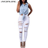 Hollow Out Jeans Woman 2017 High Waist Jeans Female Hole Elastic Plus Size Ripped Jeans For Women Vintage Skinny Pencil Pants