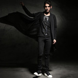 Hollow Fashion Male Casual Trench Coat Men Long Sleeve Shawl Cardigan Punk Fashion Long Style Thin Outerwear Jacket CT501