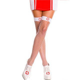 hole nurse Women Sexy Stockings over the keen Fishnet Mesh Top thigh high stockings black Sexy Lingerie Tight High Stockings 375