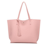 HOJOEE luxury brand women's handbags leather topHandle a bag women tote tassel casual high quality bags for women pouch designer