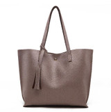 HOJOEE luxury brand women's handbags leather topHandle a bag women tote tassel casual high quality bags for women pouch designer