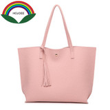 HOJOEE luxury brand women's handbags leather topHandle a bag women tote tassel casual high quality bags for women pouch designer