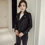 HLMFS2017 spring autumn Leather Jacket Women Punk Rock Leather coat Rivet Motorcycle Biker Female Coat Jaqueta Women's Outerwear