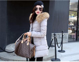 HLMFS 2017 New Coats & Jackets  Hooded Winter  snow Jacket Women  Fur collar winter coat women Long Cotton-padded Coat