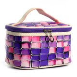 HLDAFA 2017 PU women makeup bag Plaid fashion travel organizer cosmetic bag professional suitcase toiletry bag pouch beauty case