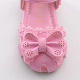 HITOMAGIC 2017 Kids Shoes Sandal Girls Leather Kids Girl Summer Shoes Bowtie Baby Sandals Soft Leather Children Footwear Pink