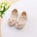 HITOMAGIC 2017 Kids Shoes Sandal Girls Leather Kids Girl Summer Shoes Bowtie Baby Sandals Soft Leather Children Footwear Pink