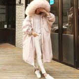 Hirsionsan 2017 Winter Jacket Women Korean Style Hooded Oversized Long Coat Parka Large Fur Warm Thicken Outwears Military Parka
