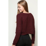 HIRIGIN Women Sweaters Long Sleeve Loose Pullovers Knitted Sweaters Jumper Knitwear Thin Female Autumn Women Sweaters Wine Red