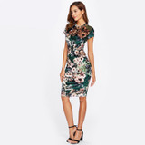 European Velvet Floral Classic Dress