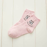Hipster Cartoon Emoji Smile Cotton Socks Women Fashion Cute Patterned Short Socks Harajuku Casual White Art Ankle Socks Female