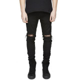 Hip hop jeans streetwear Slim Fit Ripped cool Jeans Men Hi-Street Mens Distressed Denim pants Knee Holes Washed Destroyed Jeans Hip hop jeans streetwear Slim Fit Ripped cool Jeans Men Hi-Street Mens Distressed Denim pants Knee Holes Washed Destroyed Jeans