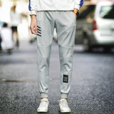 Hip Hop High Street Pencil Feet Pants Elastic Waist Men Skinnly Pencil Pants Men Slim Fit Mens Casual Pants Straight Trousers