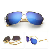 2017 Newest Fashion Sunglasses with Bamboo Frame and Mirror Lenses