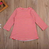 2017 Newest Cute Child Baby Girl Kids Long Sleeve Christmas Santa Claus Dress Casual Striped Straight Dresses Tops Autumn 1-7Y