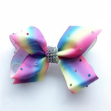 2017 Newest 12cm Big bowknot hairpins with diamond girl barrette large colorful bow hair clip jojo Hair Accessories