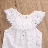 2017 Newborns White Lace Baby Rompers Summer Infant Baby Girls Clothes Toddler Kids Jumpsuit Sunsuit Outfits Coveralls