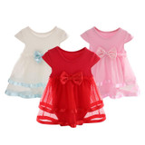 2017 Newborn Summer Baby Dress Summer Cotton Bow Baby Rompers For Girl Kids Infant Princess Clothes Baby Girls