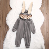 2017 Newborn Infant Baby Girl Boy Clothes Cute 3D Bunny Ear Romper Jumpsuit Playsuit Autumn Winter Warm Bebes Rompers One Piece