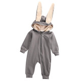 2017 Newborn Infant Baby Girl Boy Clothes Cute 3D Bunny Ear Romper Jumpsuit Playsuit Autumn Winter Warm Bebes Rompers One Piece
