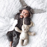 2017 Newborn Infant Baby Girl Boy Clothes Cute 3D Bunny Ear Romper Jumpsuit Playsuit Autumn Winter Warm Bebes Rompers One Piece