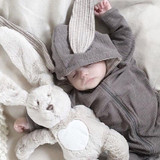 2017 Newborn Infant Baby Girl Boy Clothes Cute 3D Bunny Ear Romper Jumpsuit Playsuit Autumn Winter Warm Bebes Rompers One Piece