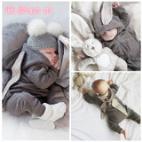 2017 Newborn Infant Baby Girl Boy Clothes Cute 3D Bunny Ear Romper Jumpsuit Playsuit Autumn Winter Warm Bebes Rompers One Piece