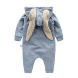2017 Newborn Infant Baby Girl Boy Clothes Cute 3D Bunny Ear Romper Jumpsuit Playsuit Autumn Winter Warm Bebes Rompers One Piece