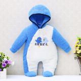 2017 newborn hoodie autumn and warm winter girls one piece romper long sleeve boys clothes coral fleece baby rompers