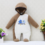 2017 newborn hoodie autumn and warm winter girls one piece romper long sleeve boys clothes coral fleece baby rompers