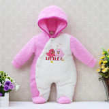 2017 newborn hoodie autumn and warm winter girls one piece romper long sleeve boys clothes coral fleece baby rompers