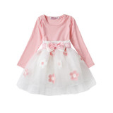 2017 Newborn Cute Flowers Girl Dress wedding 1 year Birthday Baby princess Winter infant Kids dresses girls Clothes Tutu Dress