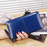 2017 NEW Zipper Lady Women Bifid Large Capacity Clutch Long Coin Card Phone Purse Leather Wallet Card Holder Handbag Bag