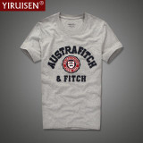 2017 New YiRuiSen brand men short sleeve t shirt 100% cotton o-neck fashion Patch t shirt men summer clothing casual top tees