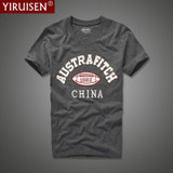 2017 New YiRuiSen brand men short sleeve t shirt 100% cotton o-neck fashion Patch t shirt men summer clothing casual top tees