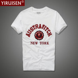 2017 New YiRuiSen brand men short sleeve t shirt 100% cotton o-neck fashion Patch t shirt men summer clothing casual top tees