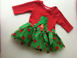 2017 new year Girl Dresses Christmas Girl Santa Dress Cute Kid Clothing Long Sleeve baby girl christmas tree dress outfits