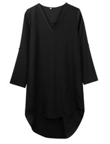 2017 New Womens Summer Chiffon Baggy Long Sleeve Loose Casual Blouse Top Tee Shirt Dress