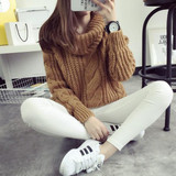 2017 new women's spring autumn winter thicken turtleneck pullover knitted sweaters women long slim sweater
