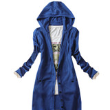 2017 NEW Women's Long-sleeve Knitted Medium-long Hooded Cardigan
