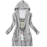 2017 NEW Women's Long-sleeve Knitted Medium-long Hooded Cardigan
