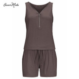 2017 New Women's Jumpsuit Sleeveless V Collar Solid color One Piece Beach Casual Women Clothing
