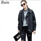 2017 new women's coats in spring and autumn leisure motorcycle jacket fashion Slim leather jacket clothing Coat
