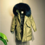 2017 New Women Winter Jacket Coats Thick Parkas High Quality Real Raccoon Fur Collar Hooded Outwear 1610287