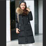 2017 New Women Winter duck down Jacket Coats thickening Parkas Real high quality Fur Collar Female Warm Hooded Outwear AC344