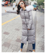 2017 New Women Winter Down Jacket Coats Thick Parkas Fashion Real Raccoon Fur Collar Hooded white Duck Outwear Female 162522
