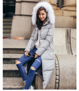 2017 New Women Winter Down Jacket Coats Thick Parkas Fashion Real Raccoon Fur Collar Hooded white Duck Outwear Female 162522