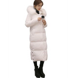 2017 New Women Winter Down Jacket Coats Thick Parkas Fashion Real Raccoon Fur Collar Hooded white Duck Outwear Female 162522